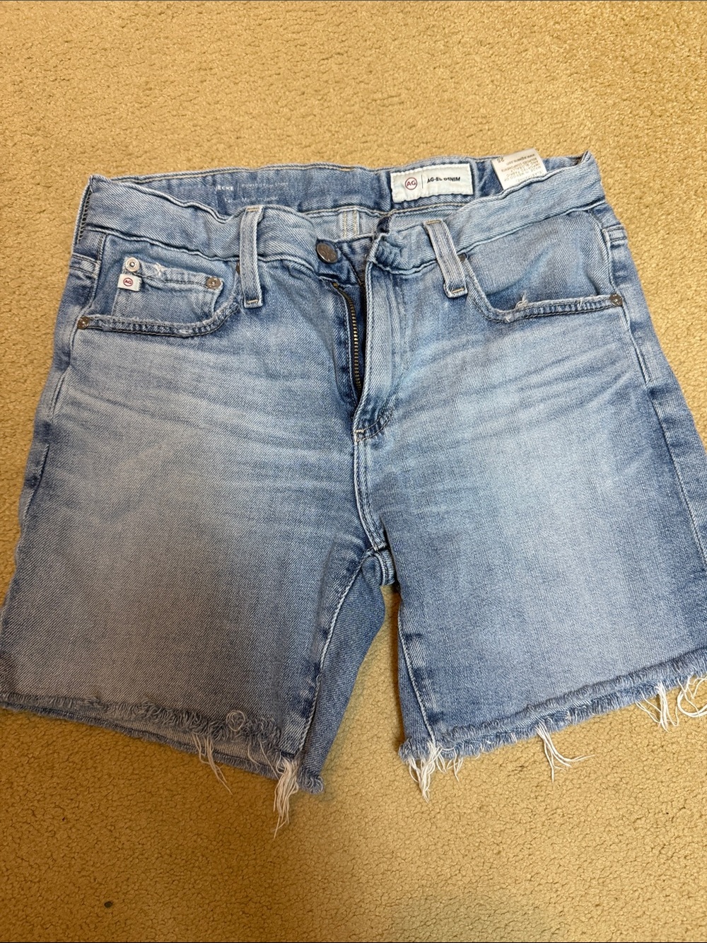 AG Adriano Goldschmied Light Blue Denim Cutoff Shorts